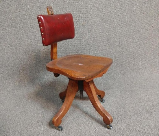 Antique Bankers Office Desk Chair
