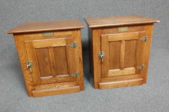 2 White Clad Oak Bedside Cabinets