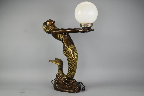 Brass Mermaid Table Lamp