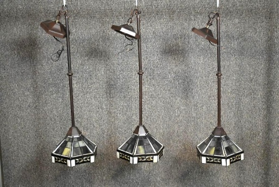 3 Tiffany Style Hanging Lamps
