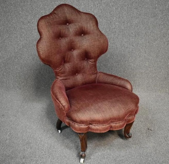 Vintage Victorian Style Balloon Back Chair