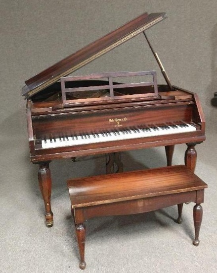 1930's Behr Brothers Baby Grand Piano With Bench
