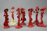 7pc Thomas Kinkade Pasion For Red Doll Collection