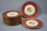 12 11in Bavarian China Diner Plates