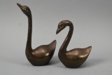 2 Solid Bras Duck Figurines