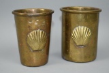 2 Vintage Brass Cups
