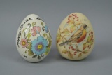 2 Hand Painted Porcelain Eggs