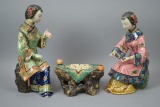 3pc Cermaic Chinese Figurine Set