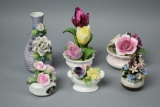 6 Hand Painted Porcelain Flower Arrangments
