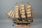 Hand Crafted Wooden Model Pirate Ship With Stand