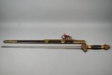 Vintage Brass Handle Sword
