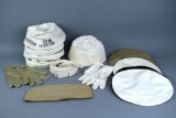 Lot of Navy Hats, Gloves, And Belts