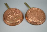 2 Decorative Brass And Copper Pans
