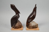 2 Iron Wood Sculptures