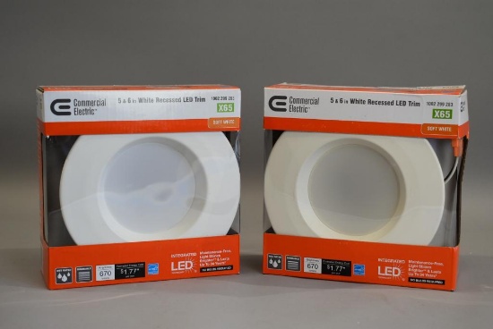 2 Commercial Electric White Recessed LED Lights