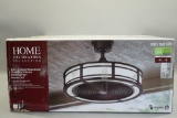 Home Decorators 23in Indoor/Covered Outdoor Drum Ceiling Fan Brette LED
