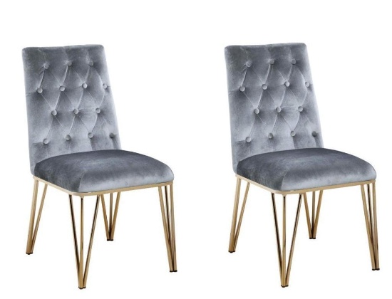 2 NEW Everly Quinn Singleton Upholstered Dining Chairs