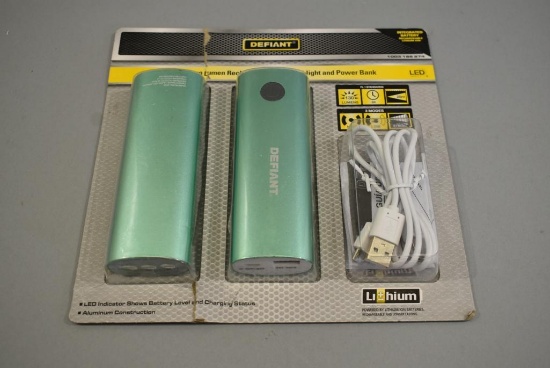 Defiant 2-Pack 130 Lumen Rechargeable LED Flashlight And Power Bank