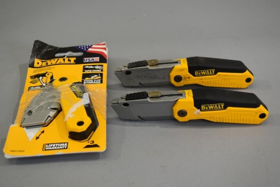 3 Dewalt Folding Retractable Knives