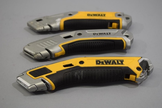3 Dewalt Retractable Knives