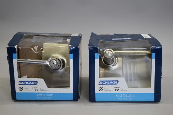 2 Schlage Bed & Bath Door Handles