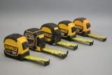 5 Dewalt 25ft Tape Measures