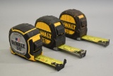 3 Dewalt 35ft Tape Measures