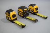 3 Dewalt 25ft Tape Measures