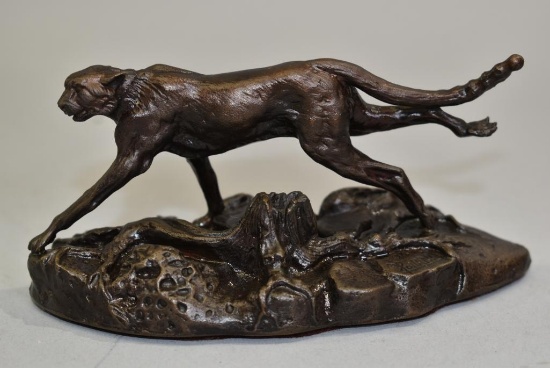 The Franklin Mint Bronze Cheetah Statue