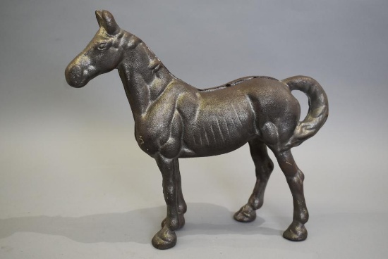 Vintage Cast Iron Horse Coin Bank