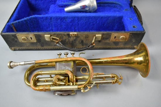 Vintage Trumpet With Carrying Case