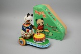 Vintage Japanese Drumming Animal Tin Toy