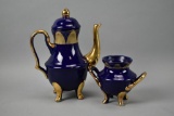 2pc Yamasen 24kt Gold Collection Porcelain Tea Pot And Sugar