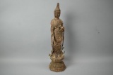 Large Cast Iron Buddha Statue