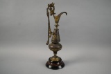 Vintage Persian Brass And Marble Coffee Ewer