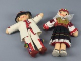 2 Vintage Hand Crafted World Dolls