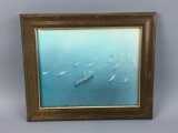 Framed Battleship Photograph