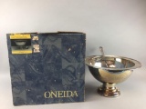 Oneida Silver Plated Punch Bowl With Laddle