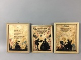 3 Antique Silhouette Paintings