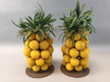 2 Vintage Pineapple Center Pieces