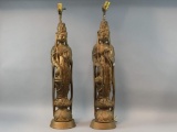 2 Vintage Sculpture Table Lamps