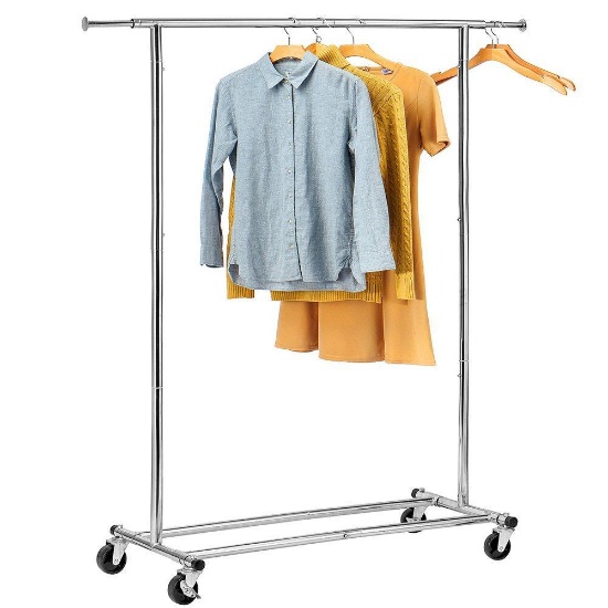 Simple Houseware Commercial Single Rod Garment Rack
