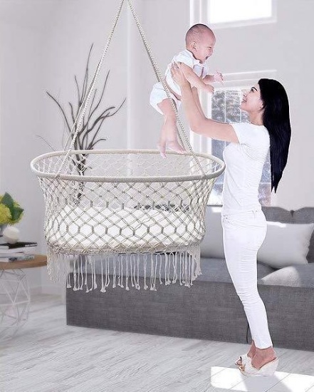 Sorbus Baby Crib Cradle, Hanging Bassinet and Portable Swing for Baby Nursery