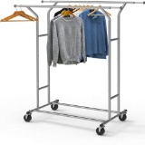 Simple Houseware Commercial Double Rod Garment Rack