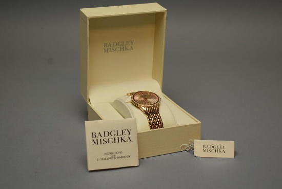 Badgley Mischka Women's Rose Gold Swarovski Crystal Watch
