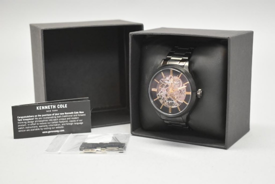 Kenneth Cole Gold Automatic Skeleton Watch