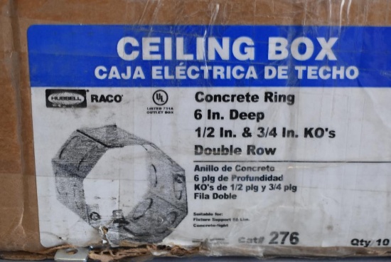 NEW Case Of 10 Hubbell-Raco 276 Concrete Ring