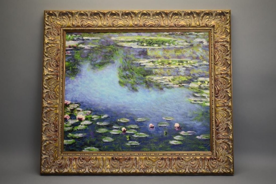 NEW overstockArt Monet Water Lilies Painting with Espana Gold Finish Frame