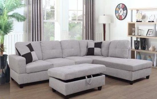 NEW Russ Sectional with Storage Ottoman