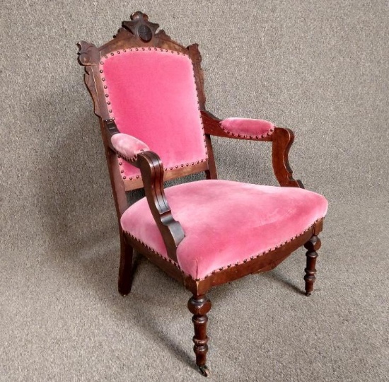 Antique Eastlake Upholstered Arm Chair
